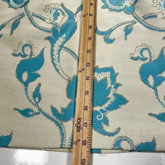 Tibi Skirt White Blue Paisley Gold Trim Mini Skirt Size 6 Pockets floral - Picture 11 of 11